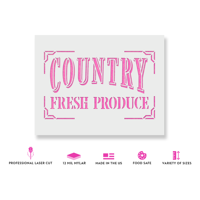 Country Fresh Produce Stencil