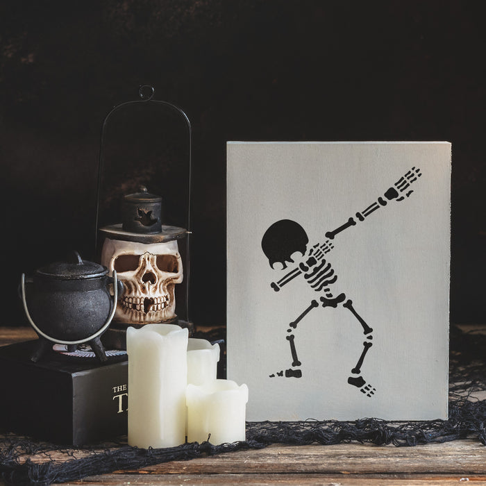 Dabbing Skeleton Stencil