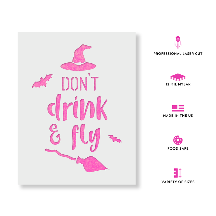 Don't Drink and Fly Halloween Stencil
