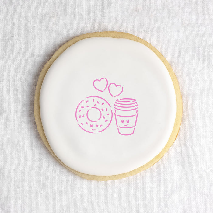Donut And Coffee Cookie Stencil
