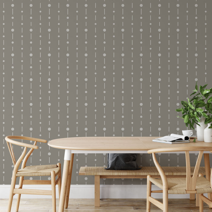 Dots And Dash Pattern Wall Stencil