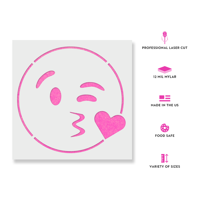 Emoji Blowing Kiss Stencil