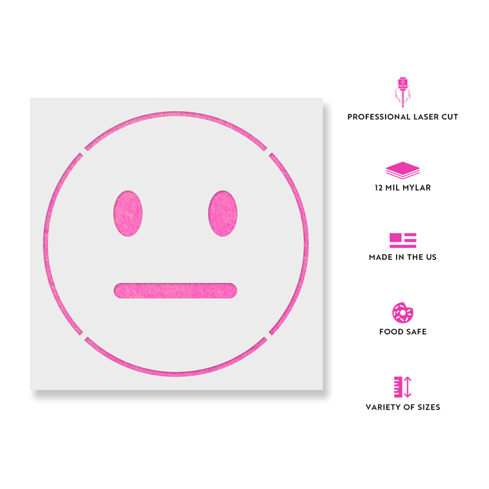 Emoji Straight Face Stencil