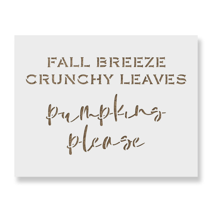 Fall Breeze Pumpkin Please Stencil