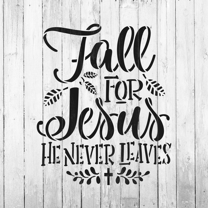 Fall For Jesus Cross Stencil