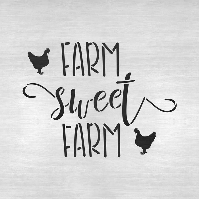 Farm Sweet Farm Farmhouse Chicken Sign Stencil