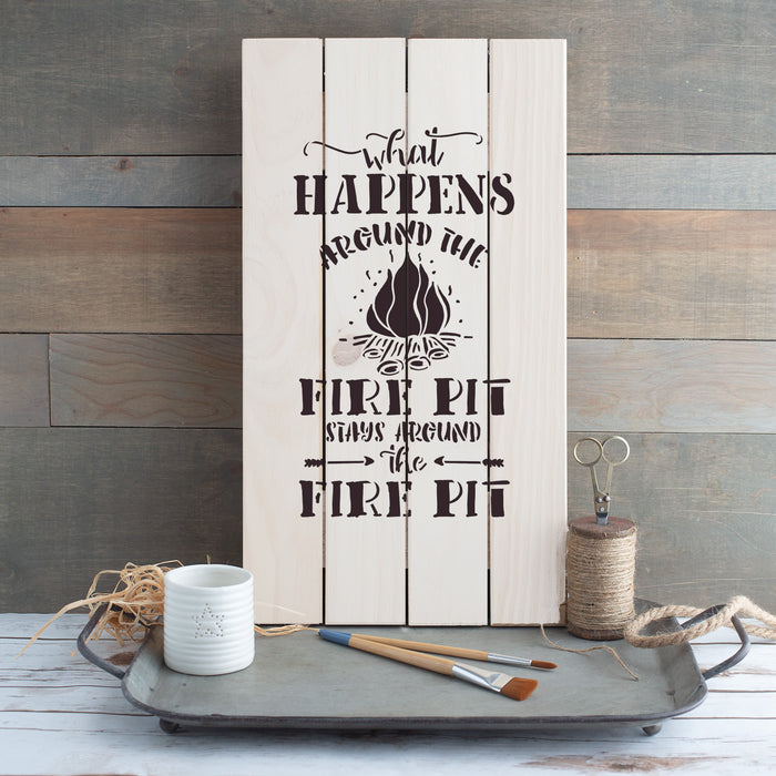 Fire Pit Camping Summer Sign Stencil