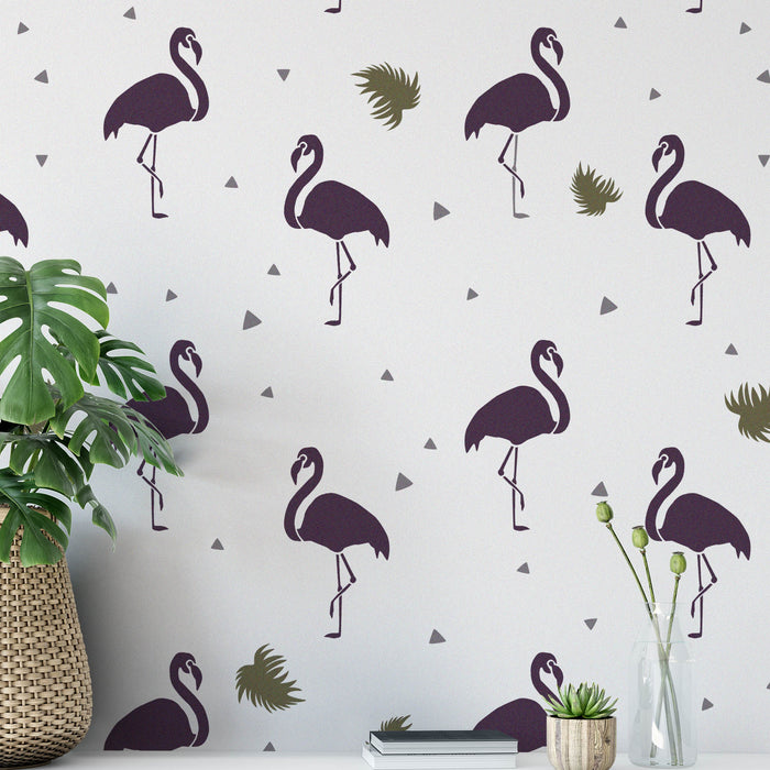 Flamingo Pattern Wall Stencil