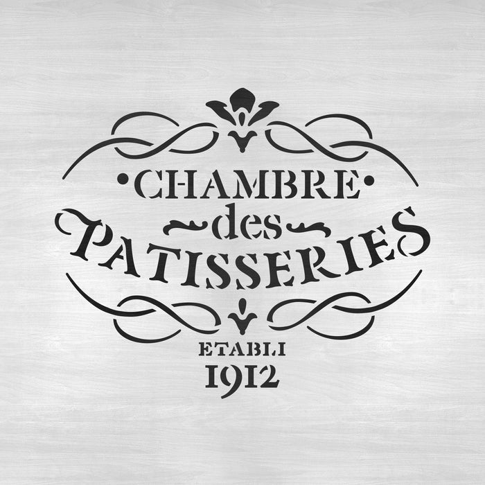 French Label Chambre des Patisseries Stencil