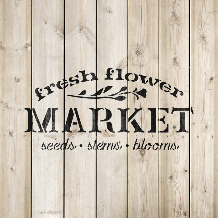 Fresh Flower Market Sign Stencil