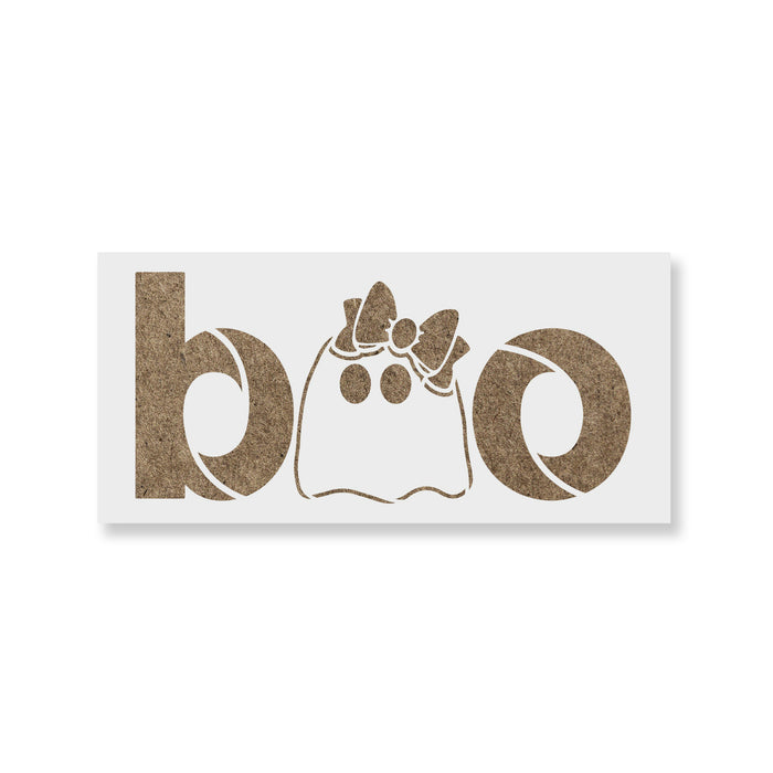 Girl Boo Halloween Stencil