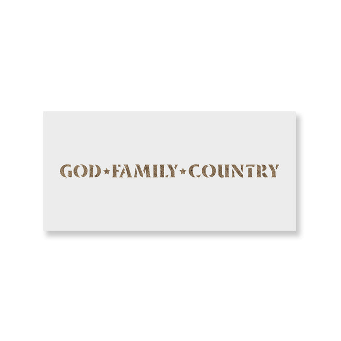 God Family Country Stencil