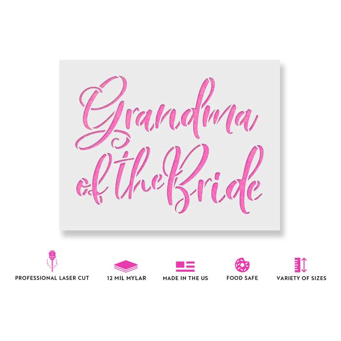 Grandma Of The Bride Stencil