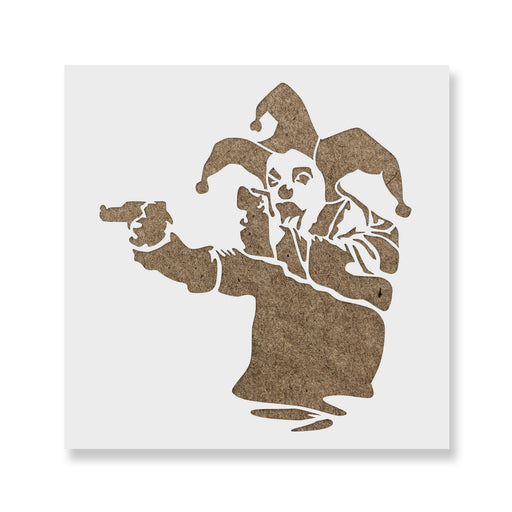 Gun Clown Banksy Stencil