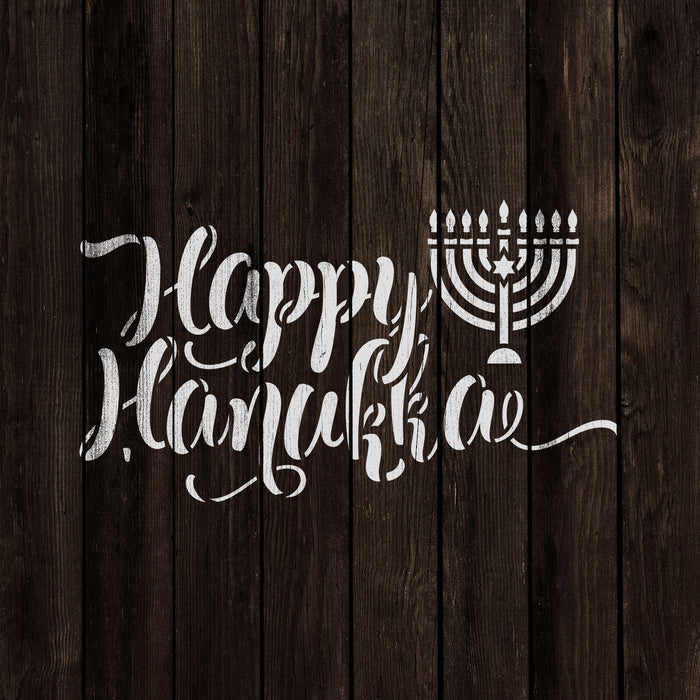 Happy Hanukka Stencil