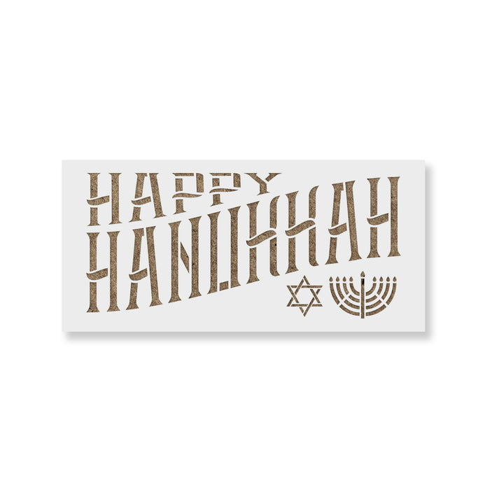 Happy Hanukkah Sign Stencil