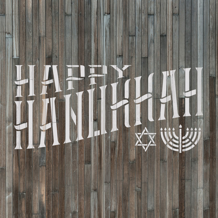 Happy Hanukkah Sign Stencil