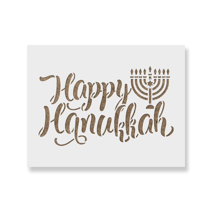 Happy Hanukkah Stencil