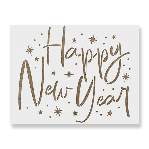 Happy New Year Stars Stencil