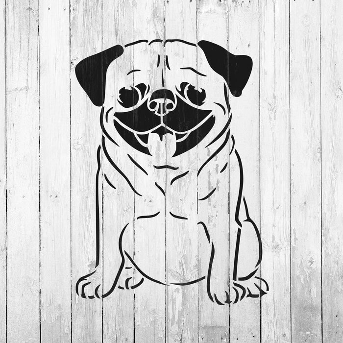 Happy Pug Stencil