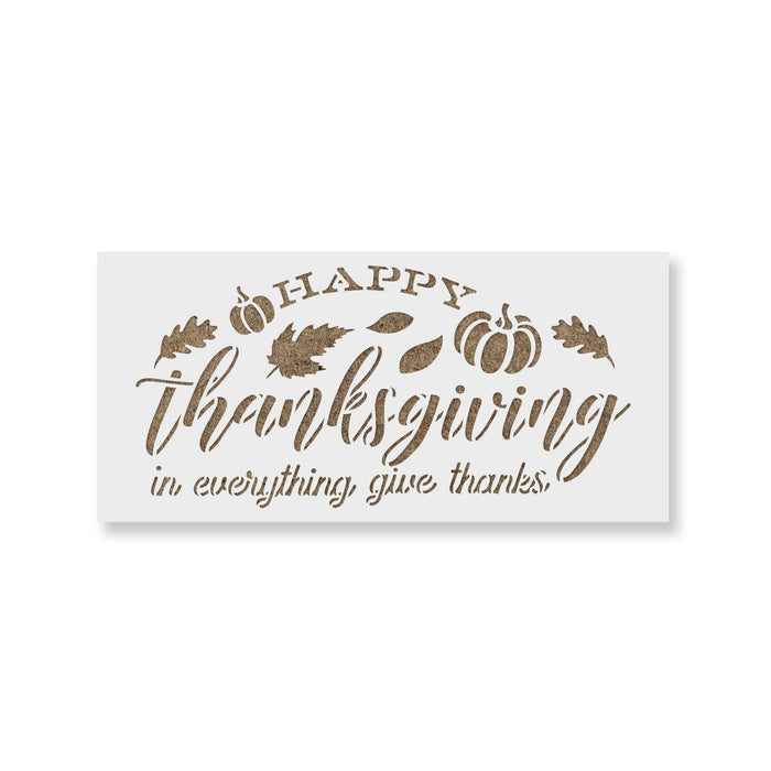 Happy Thanksgiving Give Thanks Stencil