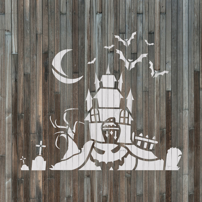 Haunted House Stencil