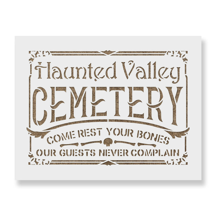 Haunted Valley Cemetery Stencil