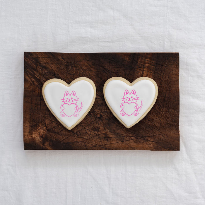 Heart Cat Cookie Stencil