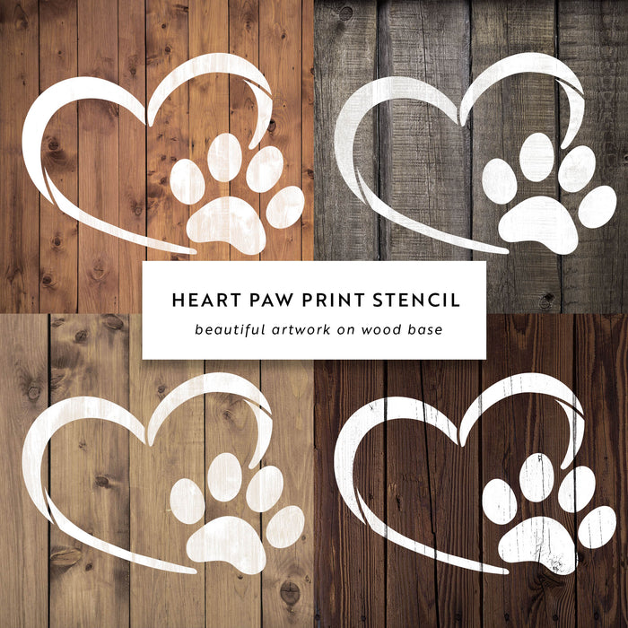 Heart Paw Stencil
