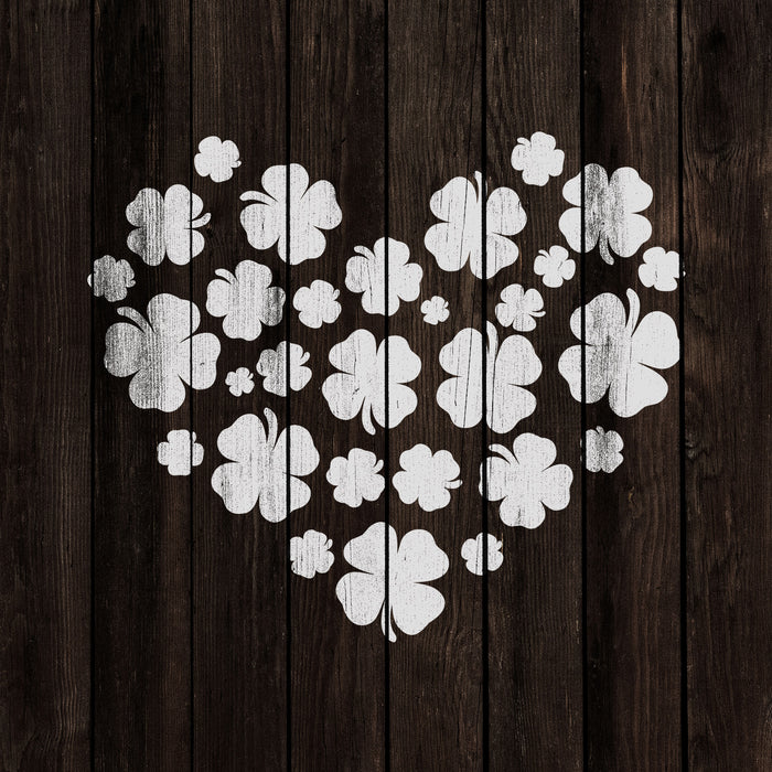 Heart Shamrocks Stencil