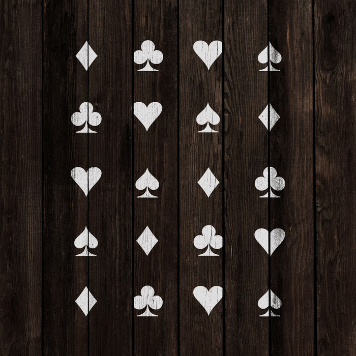 Hearts Clubs Diamonds Spades Stencil