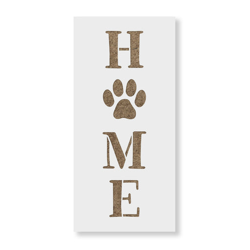 Home Paw Print Vertical Sign Stencil