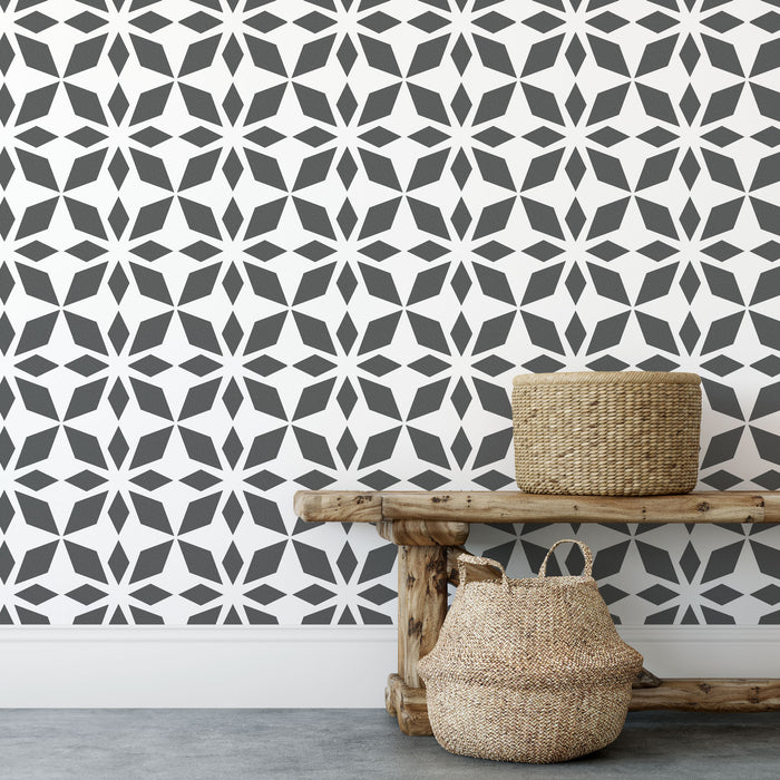 Kaleidoscope Snowflake Pattern Wall Stencil
