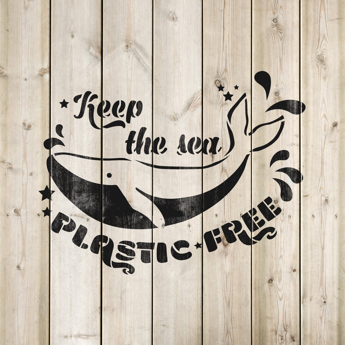 Keep The Sea Plastic Free Stencil