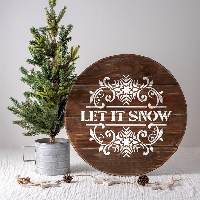 Let It Snow Wall Sign Stencil