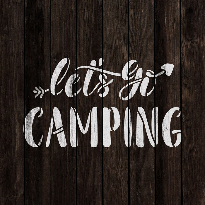 Lets Go Camping Stencil