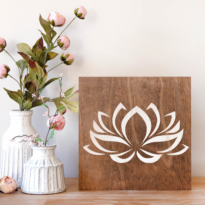 Beautiful Lotus Flower Stencil for Spiritual Crafting Projects