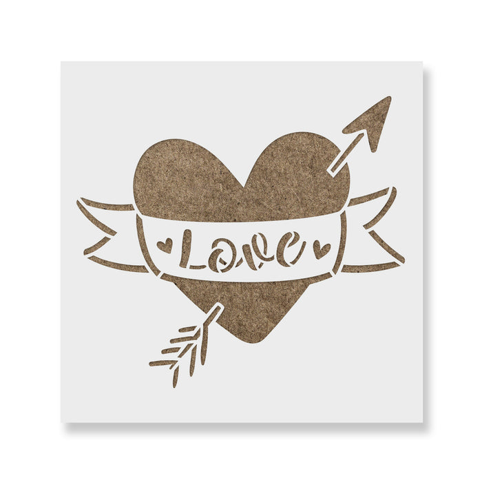 Love Arrow Valentines Heart Stencil