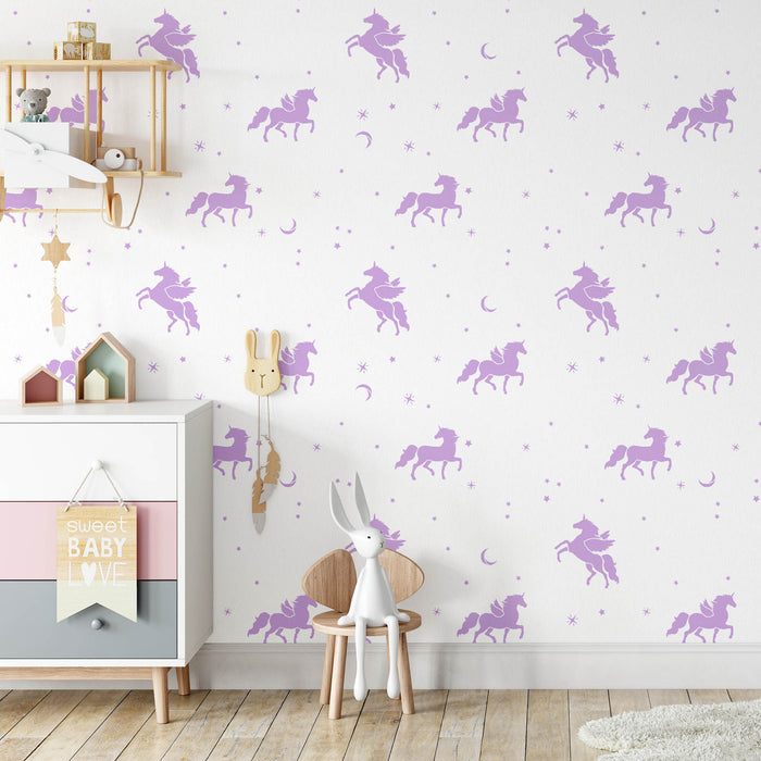 Magical Unicorn Pattern Wall Stencil