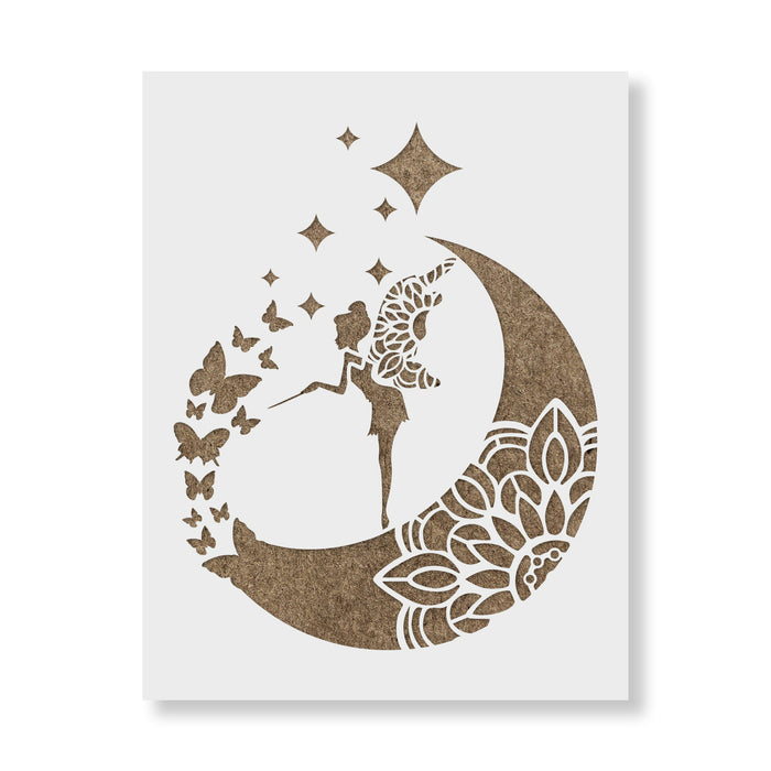 Mandala Fairy Moon Stencil