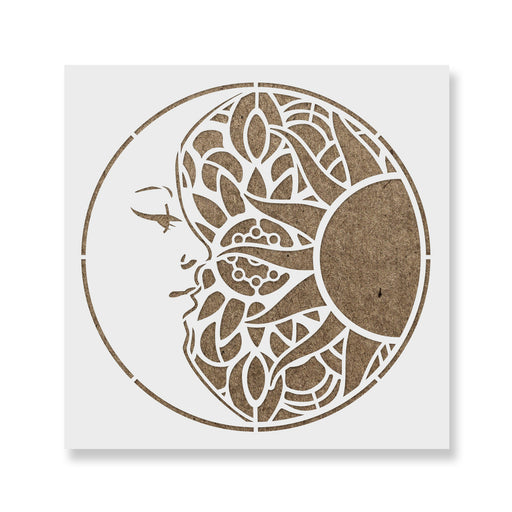 Mandala Sun and Moon Stencil