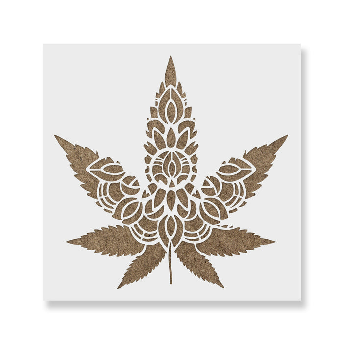 Mandala Weed Leaf Stencil
