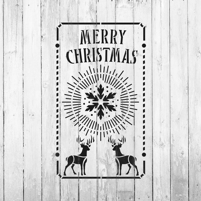 Merry Christmas Snowflake Stencil