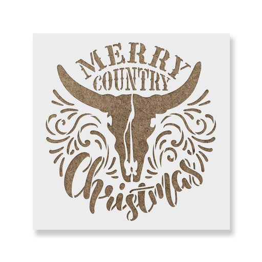Merry Country Christmas Stencil