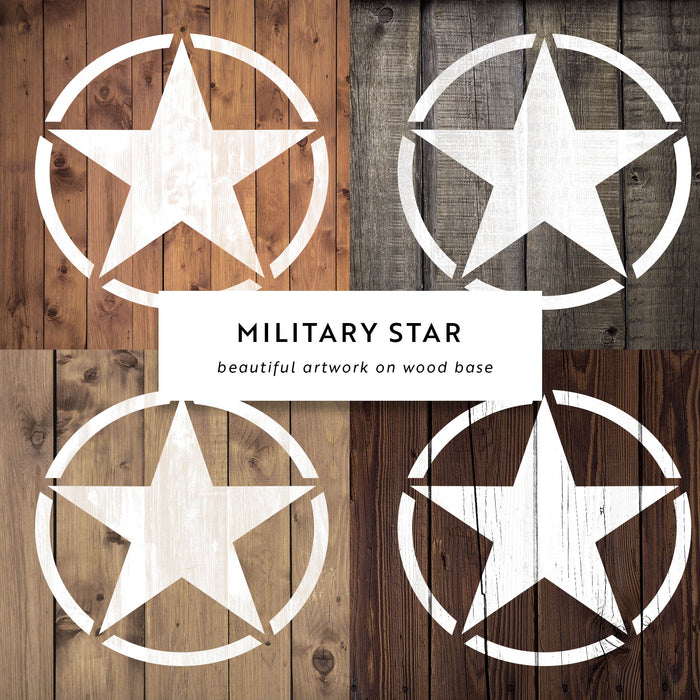 MIlitary Star Stencil