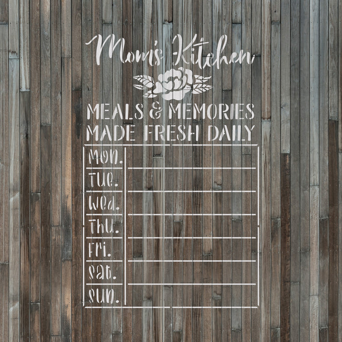 Moms Kitchen Meals Calendar Stencil