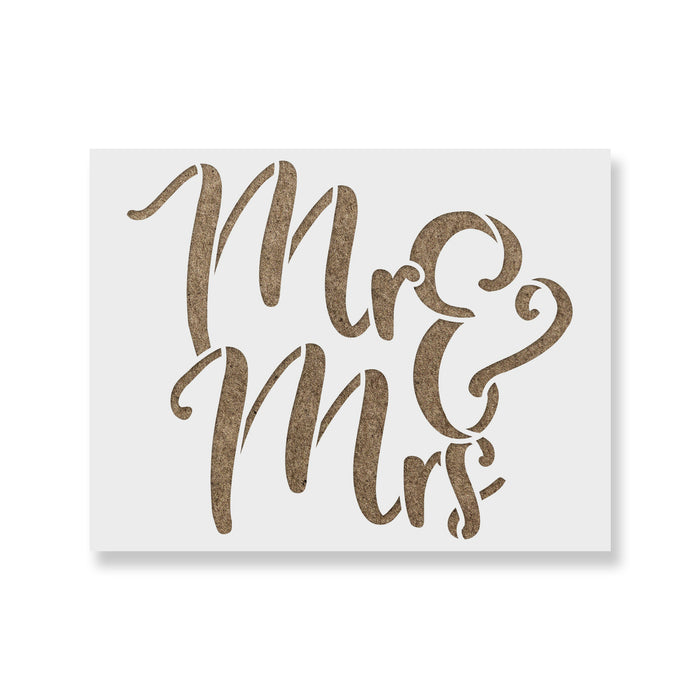 Mr and Mrs Script Stencil