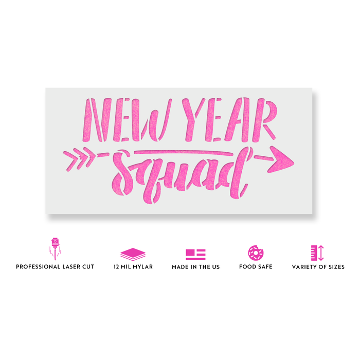 New Year Squad Stencil