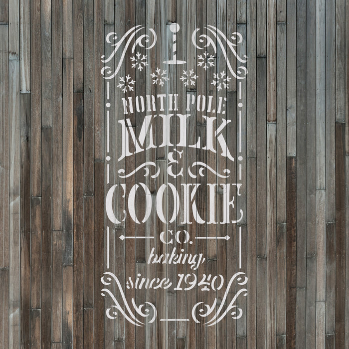 North Pole Milk and Cookie Company Stencil