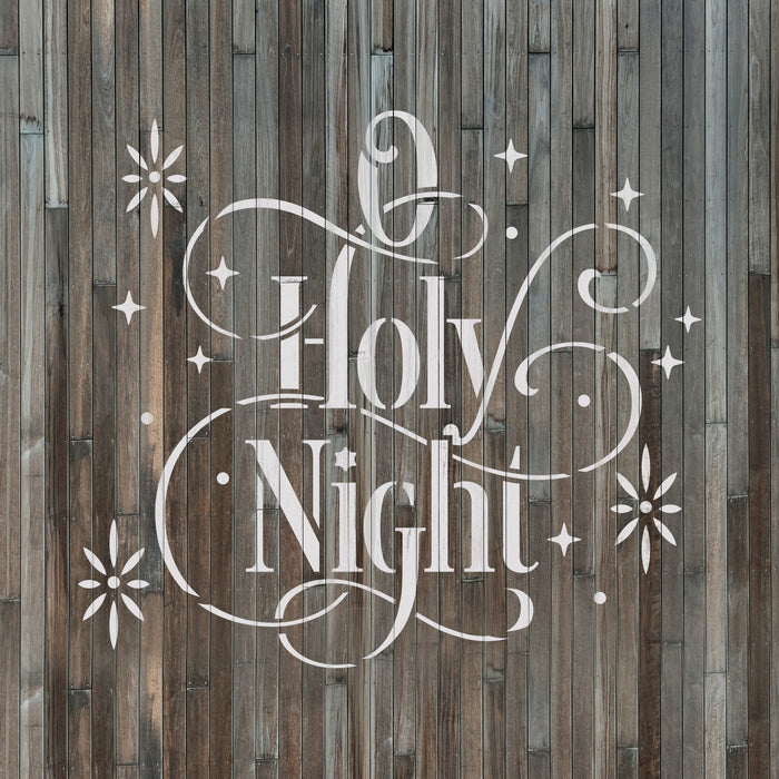 O Holy Night Stencil - Reusable Stencil for Holiday Crafting